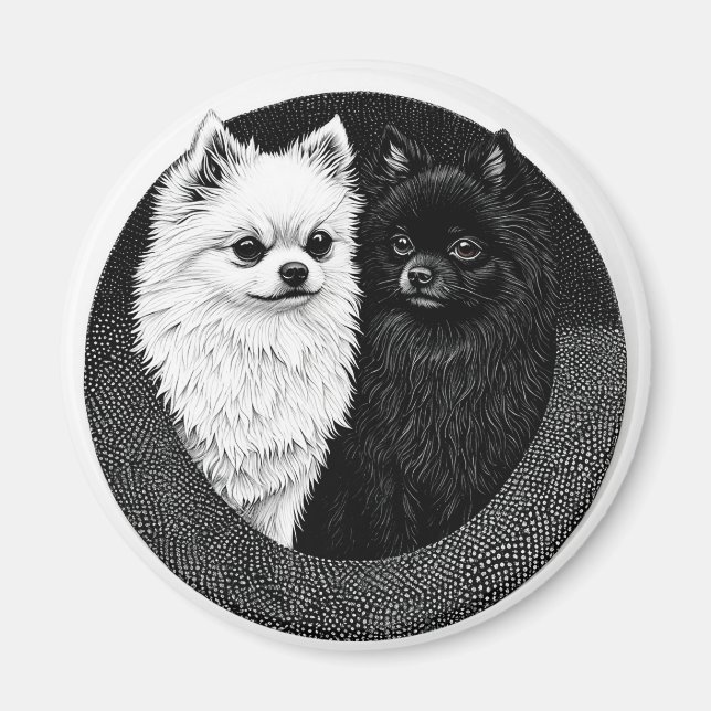Íman Ímã de Cachorro Spitz Japonês para Presente de Ama (Frente)
