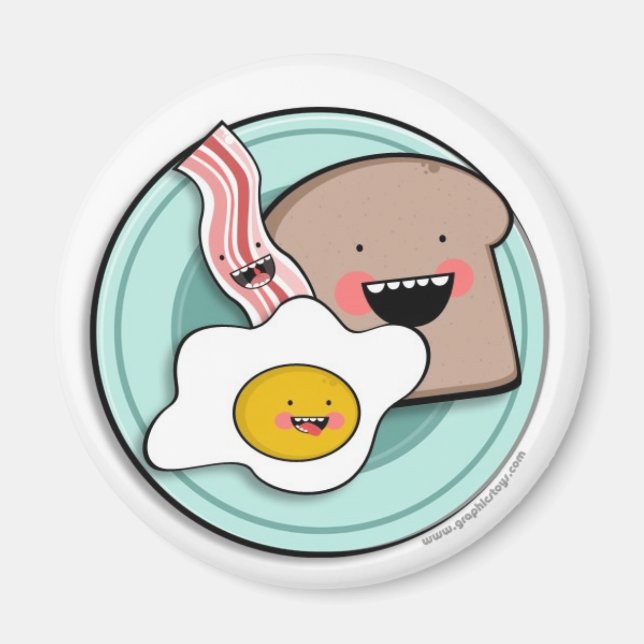 Íman ímã de café da manhã leve (Frente)