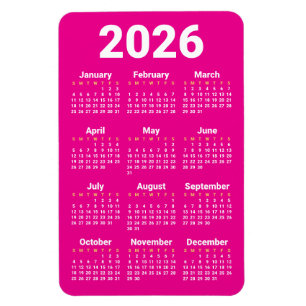 Íman Ímã de Calendário 2026 Cores personalizadas