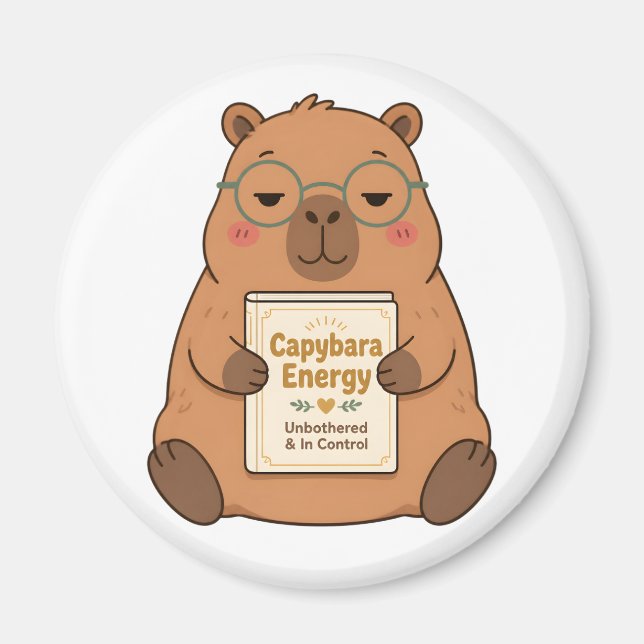 Íman Ímã de Capivara Energia Despreocupada Óculos (Frente)