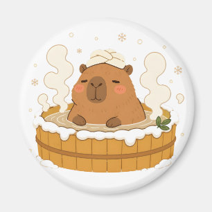 Íman Ímã de Capivara Fofo em Onsen de Inverno Neve Font
