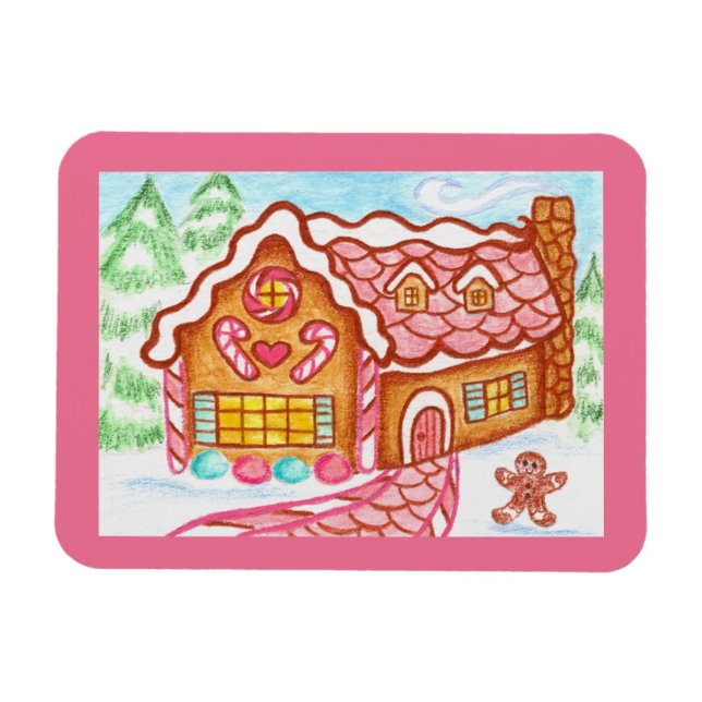Íman Ímã de Casa de Biscoito de Gengibre (Horizontal)