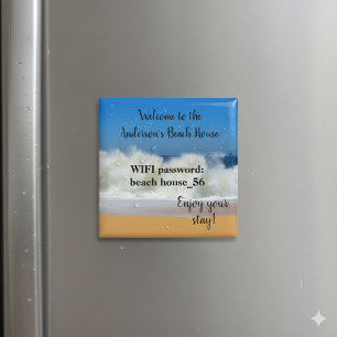 Íman Ímã de Casa de Praia para Aluguel de Férias Senha 