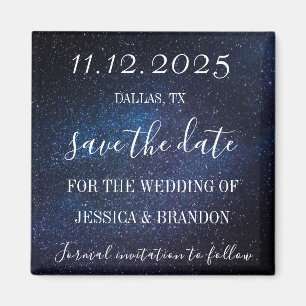Íman Ímã de Casamento Azul Marinho Noite Estrelada da G