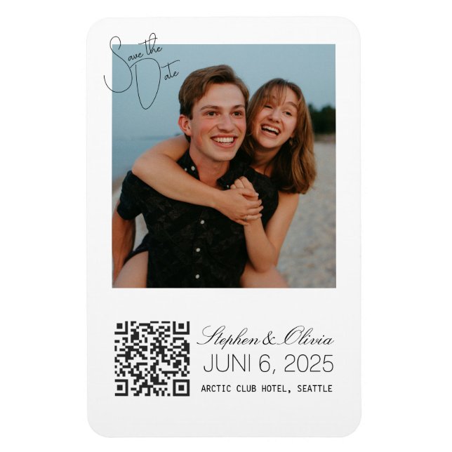 Íman Ímã de casamento de data de salvamento de foto per (Vertical)