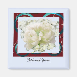Íman Ímã de casamento floral para noiva e noivo