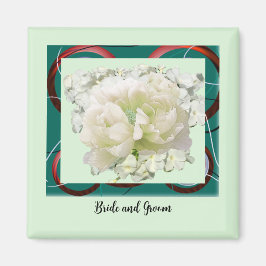 Íman Ímã de casamento floral para noiva e noivo