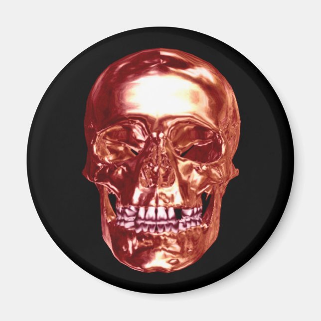 Íman Ímã de Caveira em Cromo Vermelho (Frente)