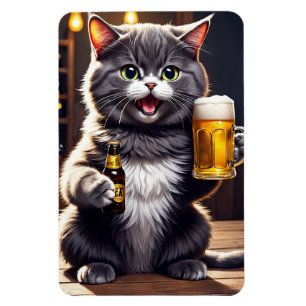 Íman Ímã de Cerveja de Gato Engraçado - Presente de Pia