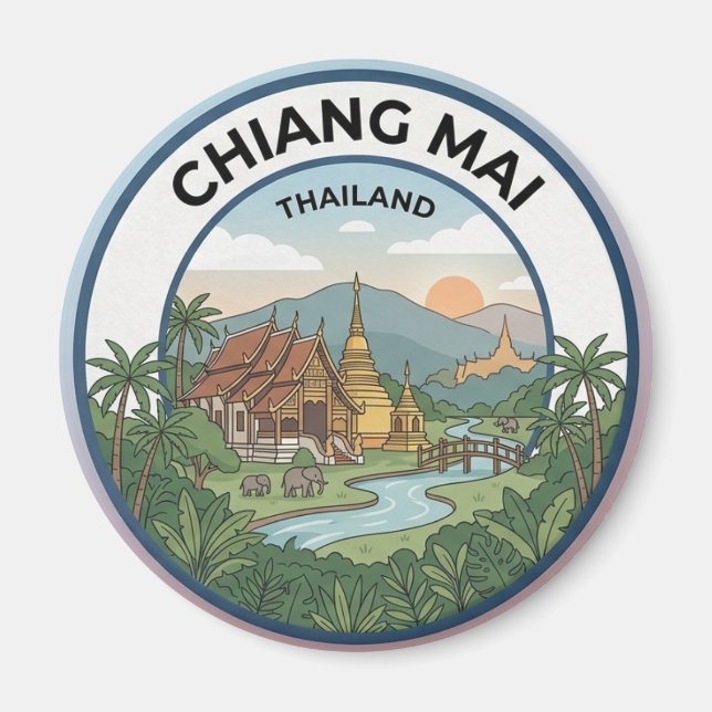 Íman Ímã de Chiang Mai Tailândia (Frente)