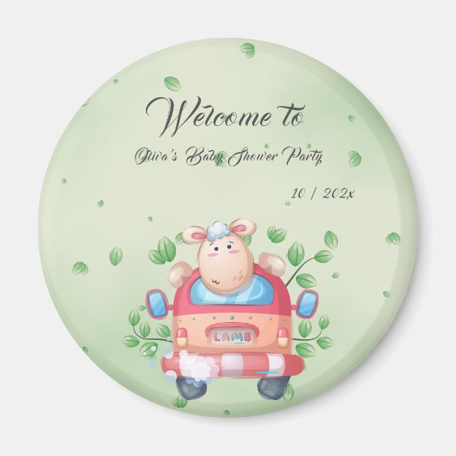 Íman Ímã de Churrasco de Bebê Cordeiro Fofo (Frente)