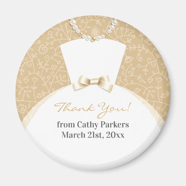 Íman Ímã de Chuva de Presentes de Noiva Obrigada (Frente)