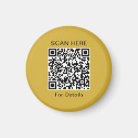 Ímã de Círculo com Design de Código QR Único