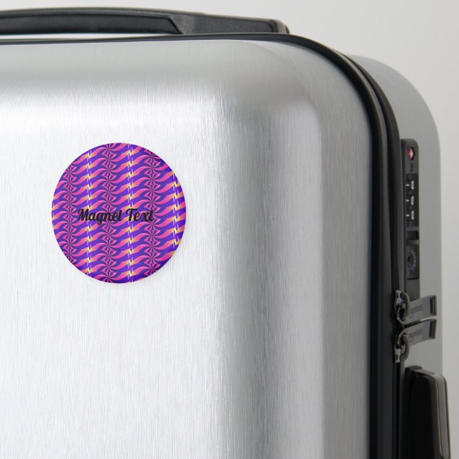 Íman Ímã de círculo de texto de cor preta (In Situ (Luggage))