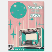 Ímã de Código QR de Música dos Anos 1950 Presente