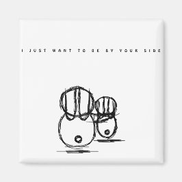 Íman Ímã de Coelho de Casal Fofo | Estar ao Seu Lado 