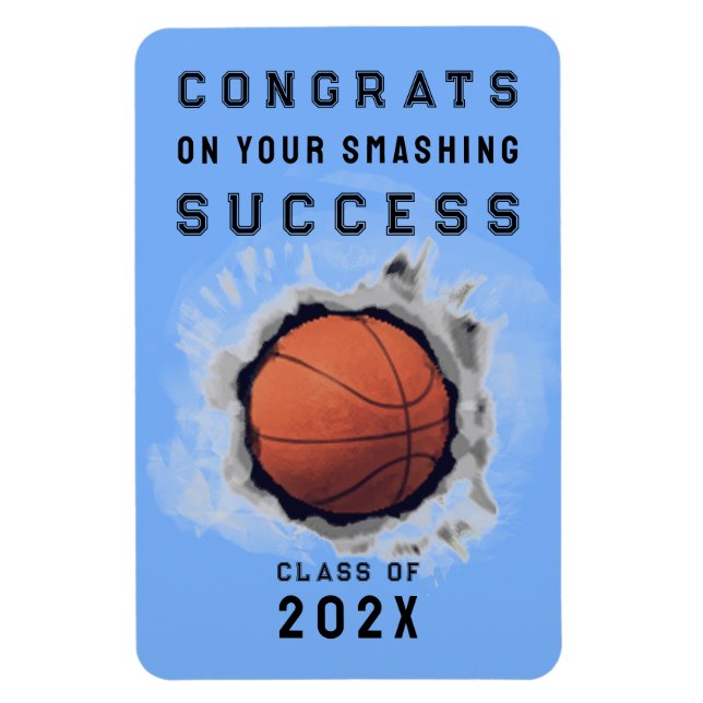 Íman Ímã de Congratulações ao Basquete Senior Varsity (Vertical)