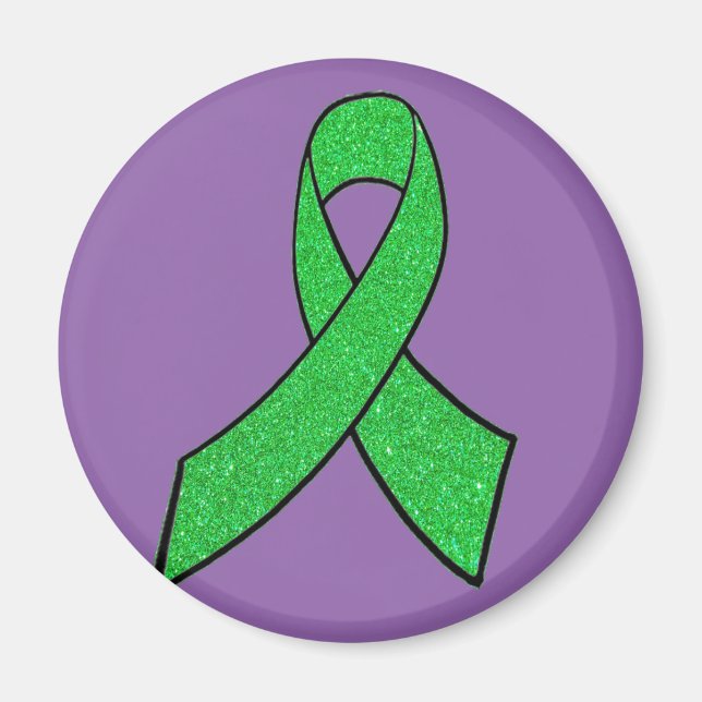 Íman Ímã de conscientização sobre doença de Lyme roxo e (Frente)