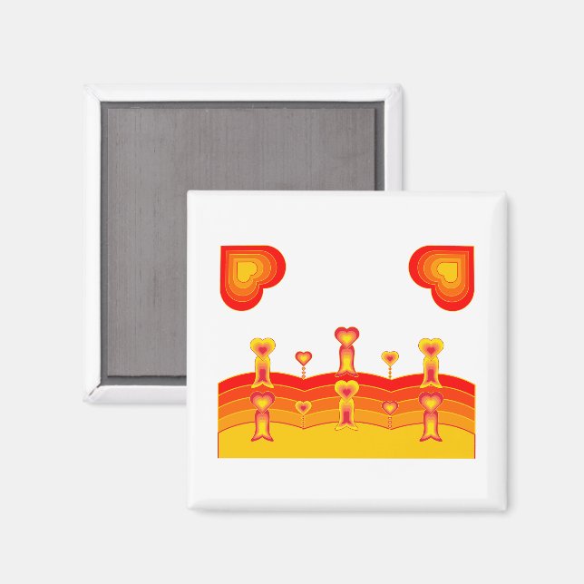 Íman Ímã de Coração-Paisagem (Front/Back)