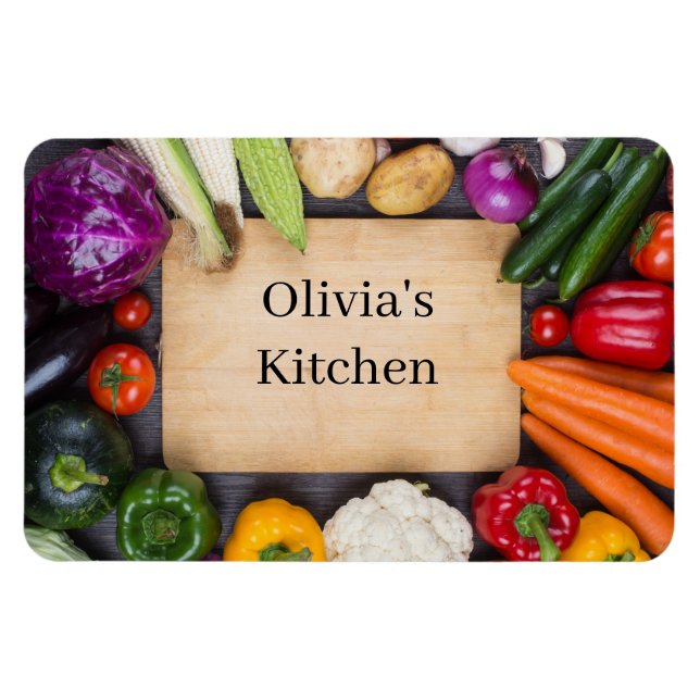 Íman Ímã de Cozinha Legume Nome Personalizado (Horizontal)