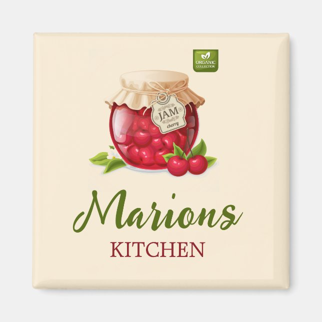 Íman Ímã de cozinha personalizado com tema de cereja (Frente)