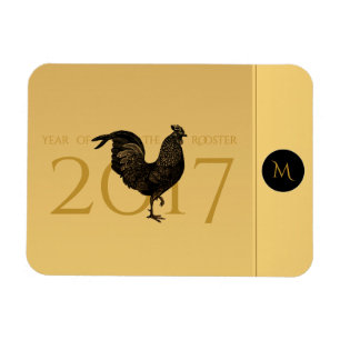 Íman Ímã de cumprimento do ano 2017 elegante do galo 