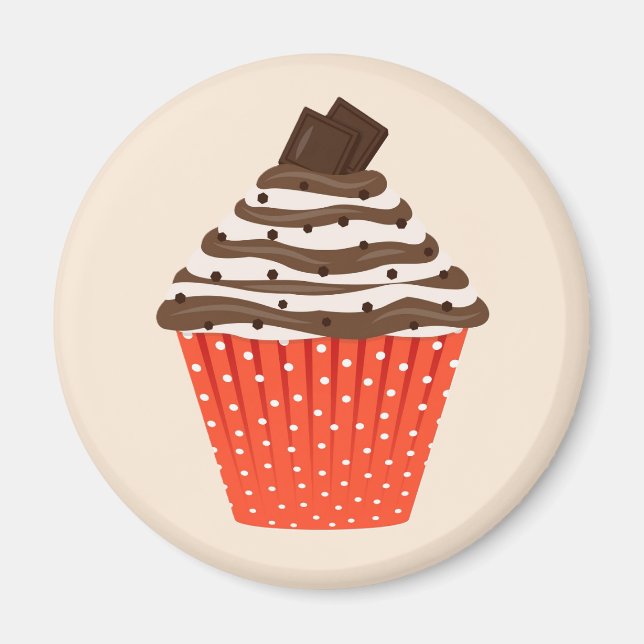 Íman Ímã de Cupcake de Chocolate (Frente)