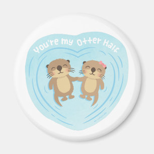 Íman Ímã de Cute My Otter Half Pun Amor Humor