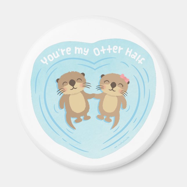 Íman Ímã de Cute My Otter Half Pun Amor Humor (Frente)