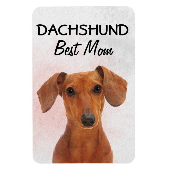 Íman Ímã de Dachshund para a Melhor Mãe (Vertical)
