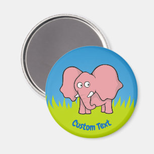 Íman Ímã de desenho animado de elefante rosa