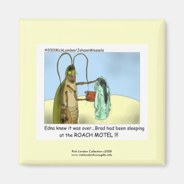 Íman Ímã de desenho animado engraçado Roach Motel (Frente)