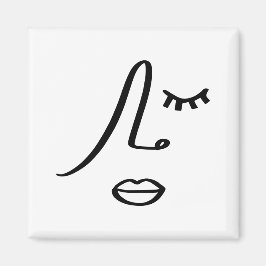 Íman Ímã de design de arte moderna face abstrata minima