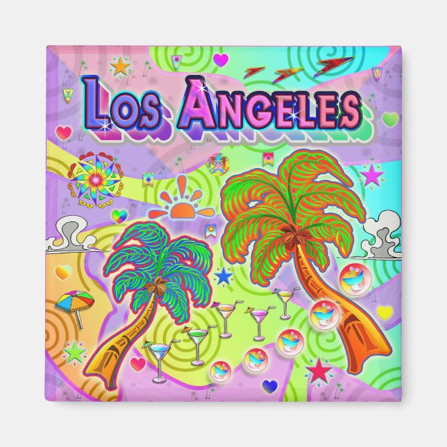 Íman Ímã de Destino de Férias de Los Angeles (Frente)