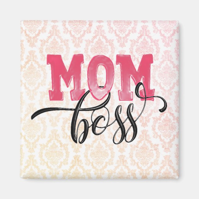 ÍMAN ÍMÃ DE DIA DAS MÃES ROSA - CHEFE MÃE (Frente)
