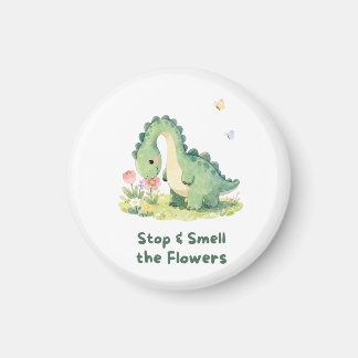 Íman Ímã de Dinossauro Fofo – Pare e Cheire as Flores