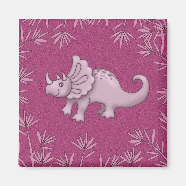 Íman Ímã de Dinossauro Triceratops Fofo (Frente)