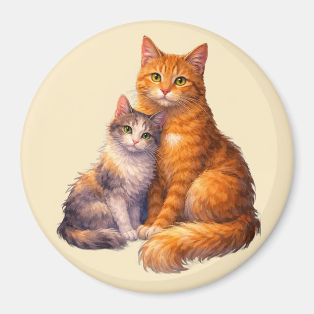 Íman Ímã de Dois Gatos (Frente)