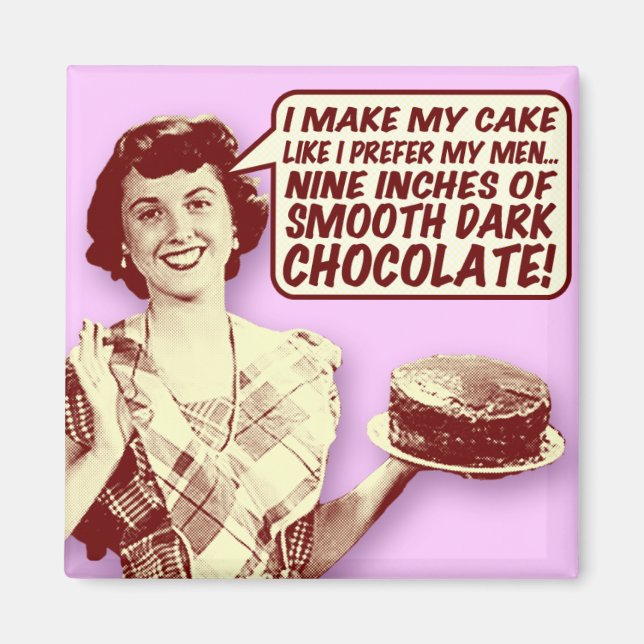Íman Ímã de Dona de Casa Retrô - Nove Polegadas de Choc (Frente)