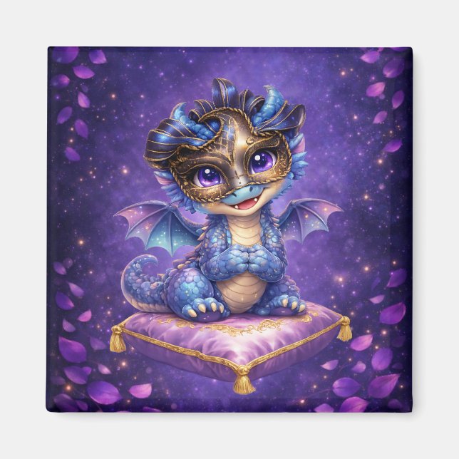 Íman Ímã de Dragão Roxo Celestial Caprichoso (Frente)