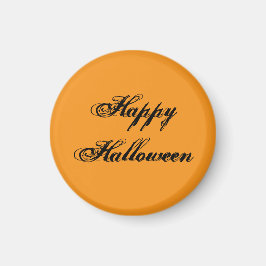 Íman Ímã de Escrita à Mão Feliz Halloween (Laranja e Pr