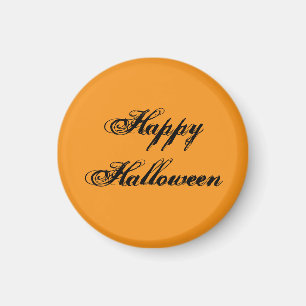 Íman Ímã de Escrita à Mão Feliz Halloween (Laranja e Pr