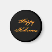 Ímã de Escrita à Mão Feliz Halloween (Preto e Lara