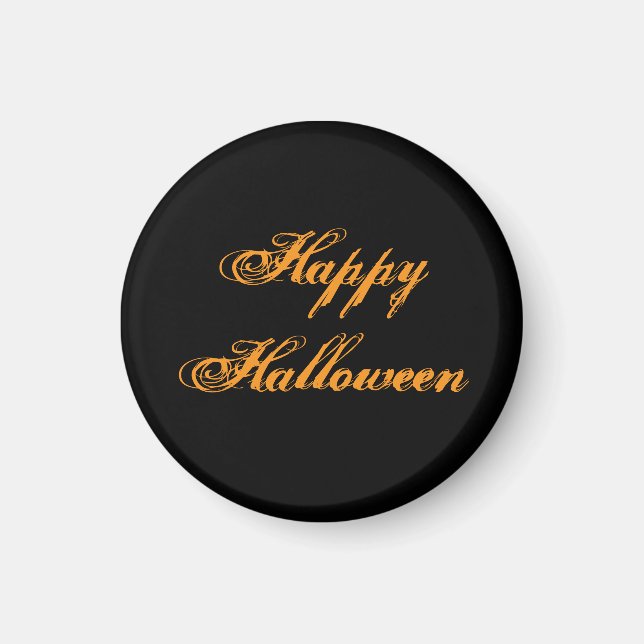Íman Ímã de Escrita à Mão Feliz Halloween (Preto e Lara (Frente)