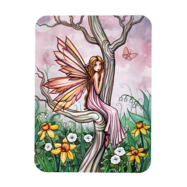 Íman Ímã de Fada de Flor de Narciso de Primavera (Vertical)