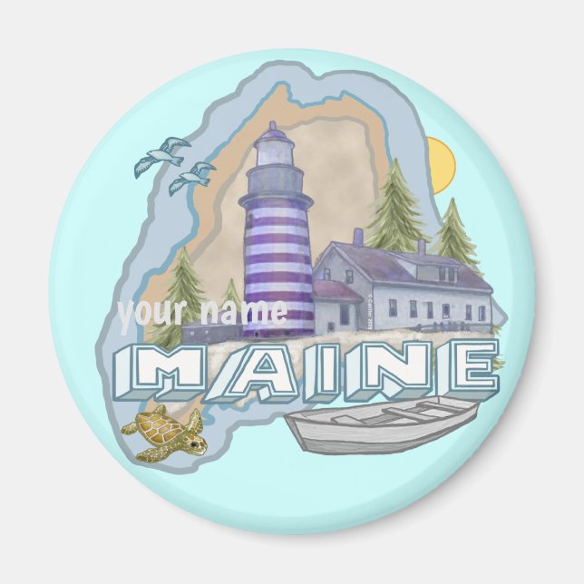 Íman Ímã de farol de Maine (Frente)