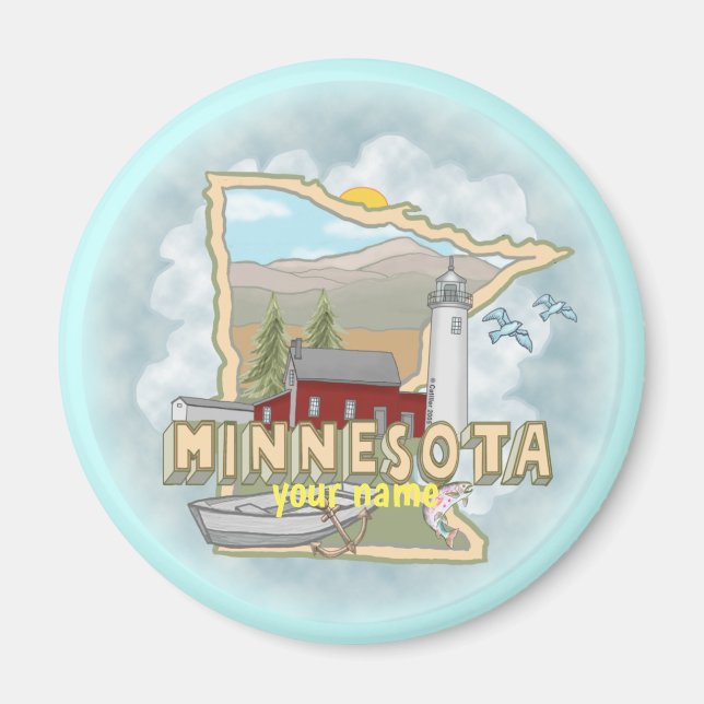 Íman Ímã de farol de Minnesota (Frente)