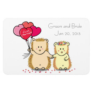 Íman Ímã de Favor de Casamento - Casal de ouriços fofos