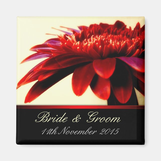 Íman Ímã de Favor de Casamento Flor da Paixão Vermelha (Frente)