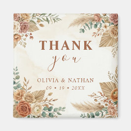 Íman Ímã de Favor de Casamento Floral Boho Rústico Eleg